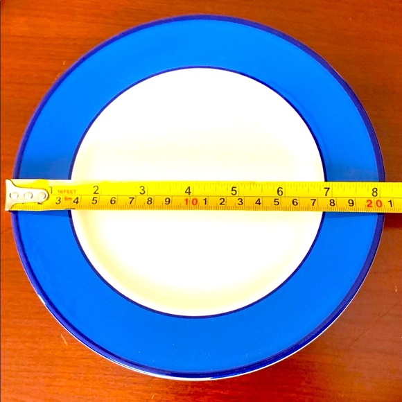 Set of 4 beautiful glossy cobalt blue & white porcelain plates made in Italy - Picture 7 of 10
